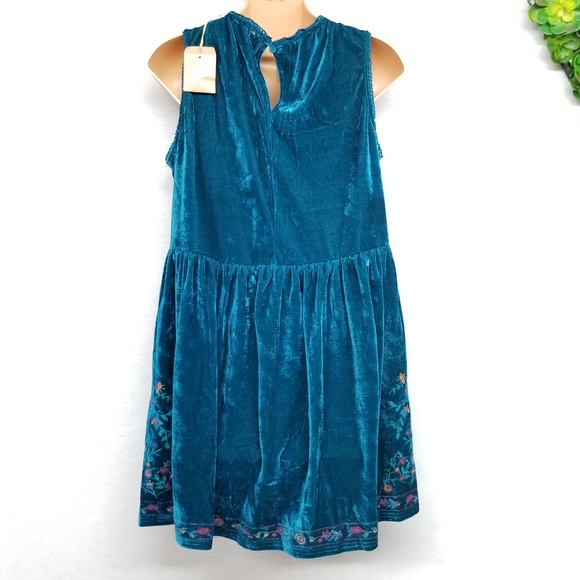Umgee Boho Embroidered Velour Tank Dress - Picture 8 of 8
